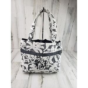 Black White Paisley Polka Dot Tote Bag Shoulder Purse Women's Monogrammed RSL